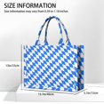 thumbnail image 3 of Large Capacity Tote Bag,Blue White Checkerboard Checkered Pattern Handbag Fashion Luxury Tote Bag,15.7"x13"x 5.1" Inches,Laptop Compatible, 3 of 6