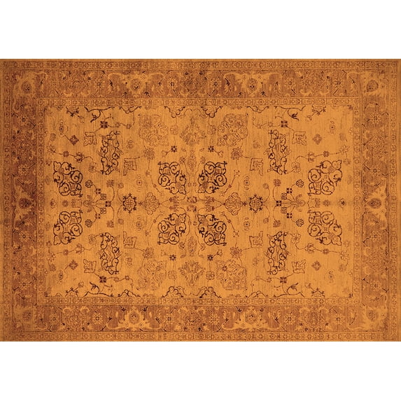 Ahgly Company Indoor Rectangle Oriental Orange Traditional Area Rugs, 2' x 3'