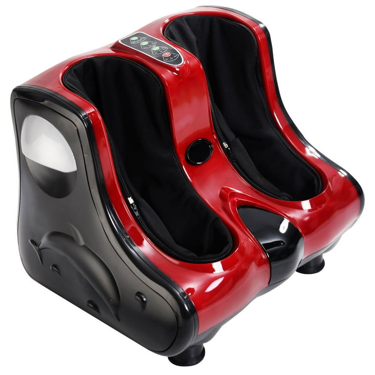 Costway Red Leg Massage - Shiatsu Kneading Rolling with Full Vibrating  Heating on Foot and Ankle