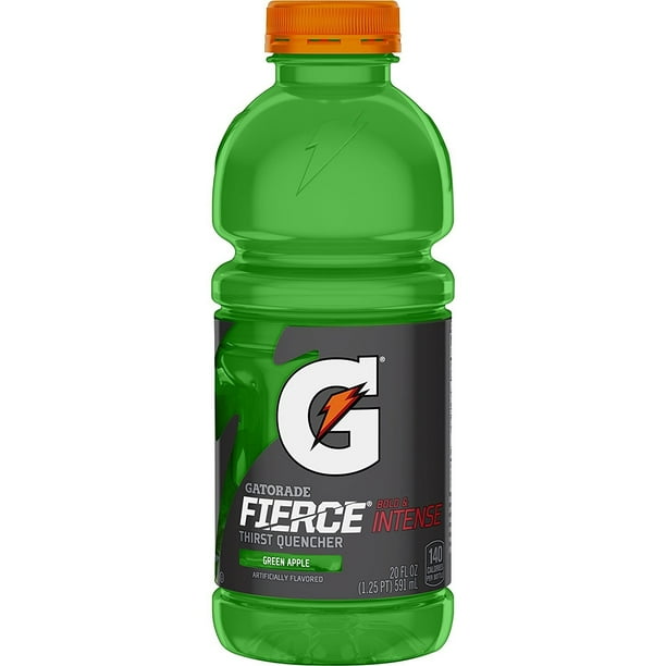 Gatorade Fierce Thirst Quencher Sports Drink, Green Apple, 20 oz
