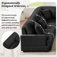 thumbnail image 4 of 129" Modular Sectional Sofa, U-Shaped Cloud Couch with a Chaise Lounge, Modern Upholstered Corduroy 5 Seat Sofa for Living Room, Black, 4 of 8