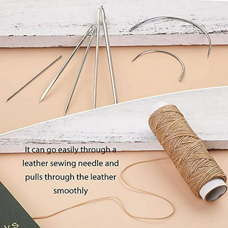 Pnytty Leather Upholstery Sewing Waxed Thread, 110 Yards Nylon Threads with  7 Pcs Leather Sewing Needles Perfect for Carpets, Canvas, Upholstery, and
