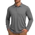 thumbnail image 2 of Jinhomg Men's Golf Polo Shirts Long Sleeve UPF 50+ Sun Protection Collar Shirts Lightweight Summer Casual Quick Dry Tee Shirts Gray,S, 2 of 6