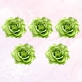 thumbnail image 4 of EeaseMX 5 broches de flores de tela de 10 cm para novia, con forma de rosa realista, para el pelo, para vestido de boda (verde), 4 of 7
