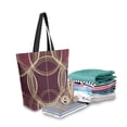 thumbnail image 2 of FORMRS Womens Canvas Tote Bag with Zipper Inner Pocket Shoulder Handbag, Gold Abstract Pattern, 2 of 7