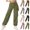 Green-a, variant on Women Stretch Chinos for Office Work - Outdoor Hiking Pants - Female Solid Color Elastic Waist Straight Leg Pants with Pockets