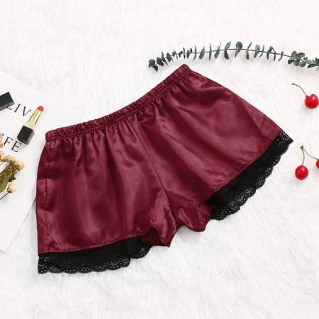 

Roliyen Lingerie For Women Silk Satin Flowers Floral Print Lace Pajamas Underwear Women Shorts S-Xxxl Nightgowns For Women