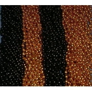 216 Orange Black Mardi Gras Beads Halloween Necklace