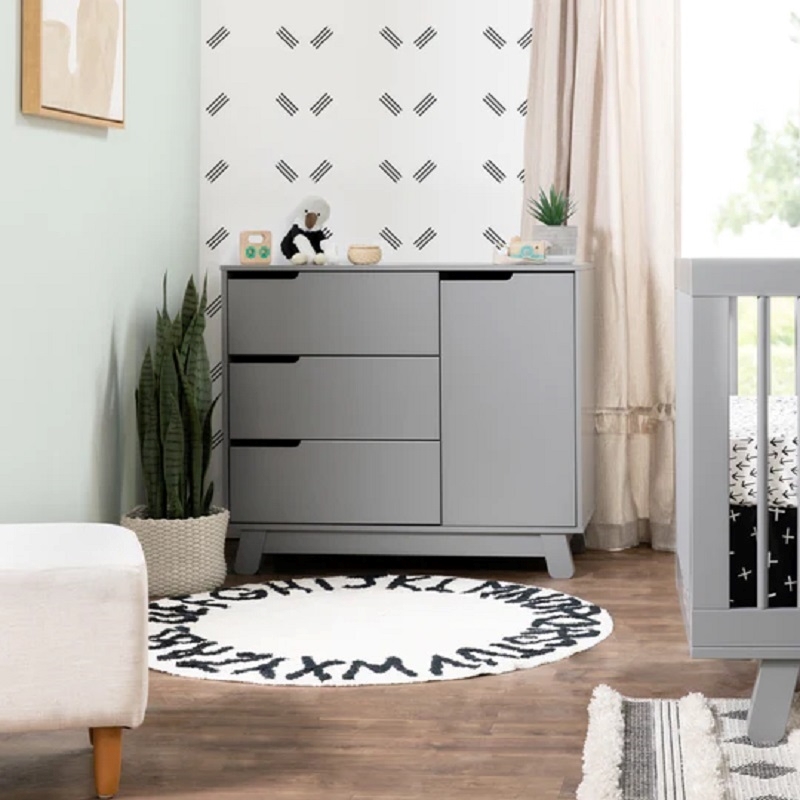 Babyletto Hudson Wooden Nursery Dresser, 3 Drawers, Removable Changer Tray,  Gray - Walmart.com
