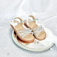 thumbnail image 3 of Toddler Girl Silver Sandals Size 10 - Little Flower Girl Easter Flower Girl Dress Shoes Sparkly Little Kid Summer Flats, 3 of 6