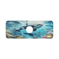 thumbnail image 2 of Faucet Mat for Kitchen Sink 15'' Sink Splash Guard Mat Super Absorbent Fast Drying Drain Pad Whales Fishes Corals, 2 of 9