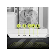 MSI MAG PANO M100R PZ White Micro-ATX PC Case - Supports Back-Connect Motherboard, 4 ARGB Fans, Lighting Hub, GPU Support Stand, Dust Filters, USB Type-C (20Gbps), 270-degree Panoramic Display