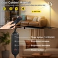 thumbnail image 2 of OUTON LED Floor Lamp for Living Rotatable Standing Lamp with Remote Control, 2700-6500K Color Modern Floor Reading Light, Dimmable Corner Tall Lamp for Bedroom Office, Black, 2 of 8