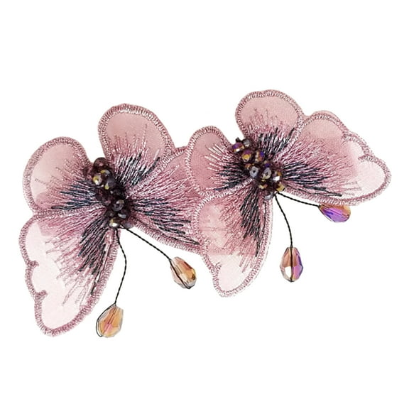 UPKOCH 1Pack Butterfly Crystal Pendant Hair Accessories for Ladies with Imitated Crystal Pink