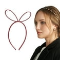 thumbnail image 2 of Unique Bargains Christmas 1 Pc Cute Frosted Rabbit Headbands for Women Wine Red, 2 of 6