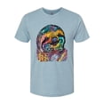 thumbnail image 3 of Funny Neon Sloth | Dean Russo Art Animal Lover Mens Premium Tri Blend T-Shirt, Denim, S, 3 of 5