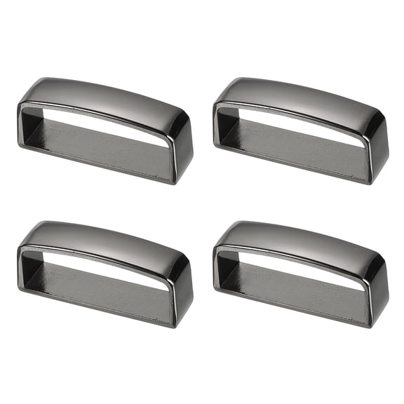 1-1/4 Inch 40mm Belt Loop Keepers, 4 Pcs Alloy Belt Strap Ring Men's Buckle for DIY Craft Belt Fixing, Black