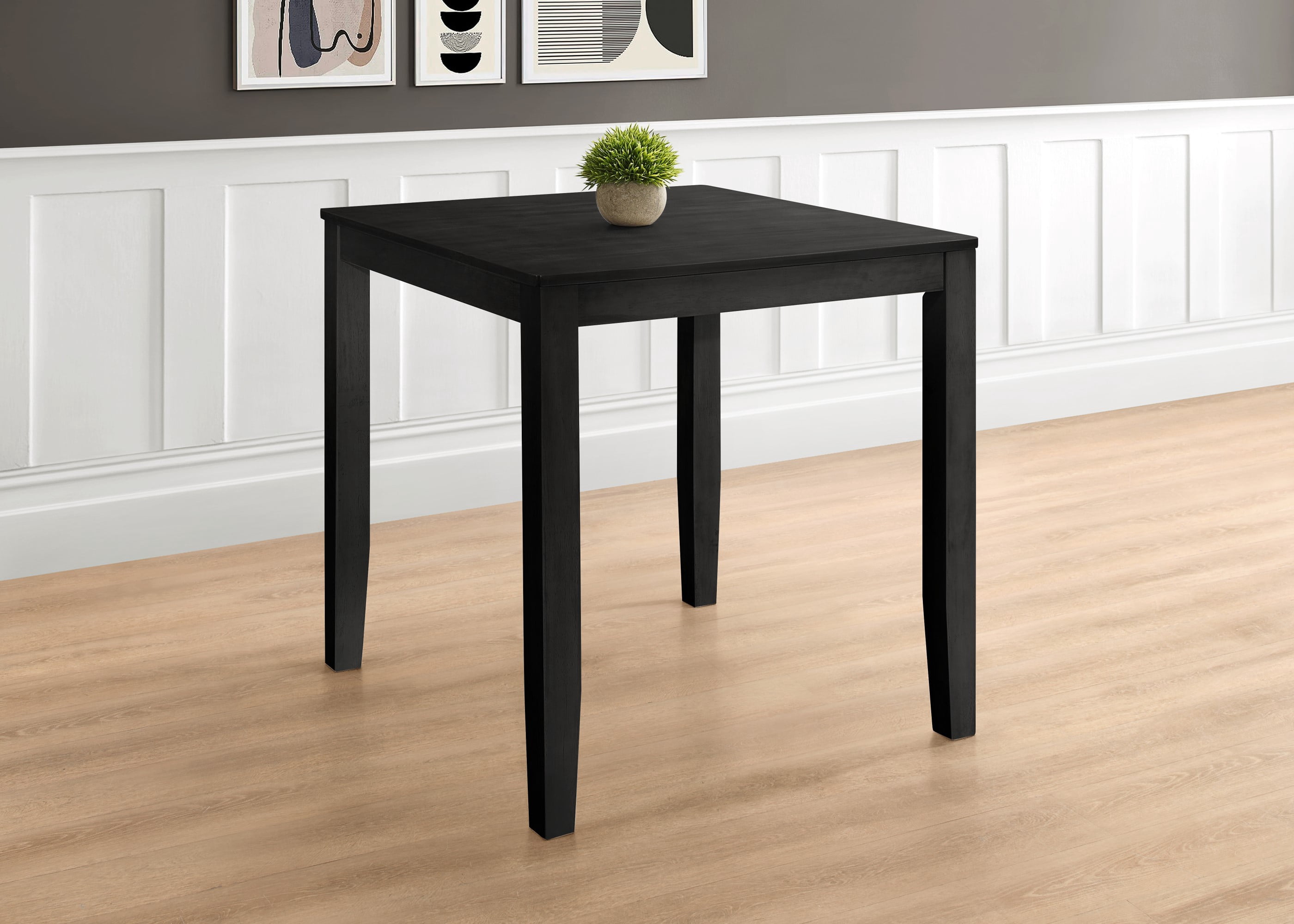 Home Design Kinsley 5-Piece Counter-Height Dining Set, Square Black/Gray Table with 4 Slat-Back Cushioned Chairs