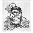 thumbnail image 3 of Ambesonne Tattoo Shower Curtain, Sketch Style Hourglass, 69"Wx75"L, Black and White, 3 of 3