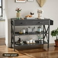 thumbnail image 3 of AEGFKD 39" Console Table with 2 Drawers, Industrial Entryway Table with 3 Tier Storage Shelves, Narrow Sofa Table for Entry Way, Hallway, Couch, Living Room, Kitchen, Black, 3 of 18