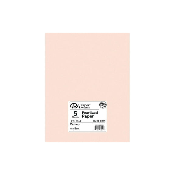 Paper Pearlized 8.5x11 80lb Cameo 5pc