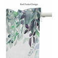 thumbnail image 5 of Watercolor Eucalyptus Linen Curtain Valance for Bedroom/Bathroom/Kitchen/Office/Living/Dining Room Window,Botanical Sweeping Leaves White Rod Pocket Topper Decorative Cafe Drapes Panel 60"x18", 5 of 6