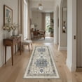 thumbnail image 6 of KUETH Modern 5x7 Area Rugs for Living Room, Non Slip Machine Washable Retro Rugs, Low Pile Chenille Print Rug for Bedroom, Dining Room, Home Office, Charcoal Brown, 6 of 6