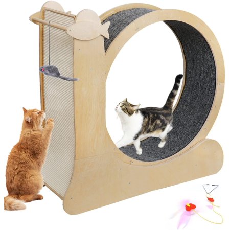 Cat Wheel, Upgraded Cat Wheels for Indoor Cats, 43.3” W Cat Exercise Wheel Treadmill for Kitty’s Longer Life, Large Cat Running Wheel for Fitness Weight Loss