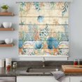 thumbnail image 4 of Vintage Beige Coastal Sheer Curtains 72" Long, Summer Beach Starfish Shell Coral Nautical Light Filering Curtains, Breathable Simi Curtain Privacy Drapes for Living Room Bedroom Window Treatment, 4 of 9