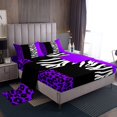 thumbnail image 1 of Erosebridal Zebra Print Full Sheet Sets, Wildlife Animal Bedding Full Size, Leopard Decor, 4 Pieces, 1 of 7
