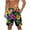 Multicolor, variant on Mens Shorts Hawaiian Floral Print Elastic Waist Pockets Casual Beach Drawstring Shorts Multicolor XXXXXL