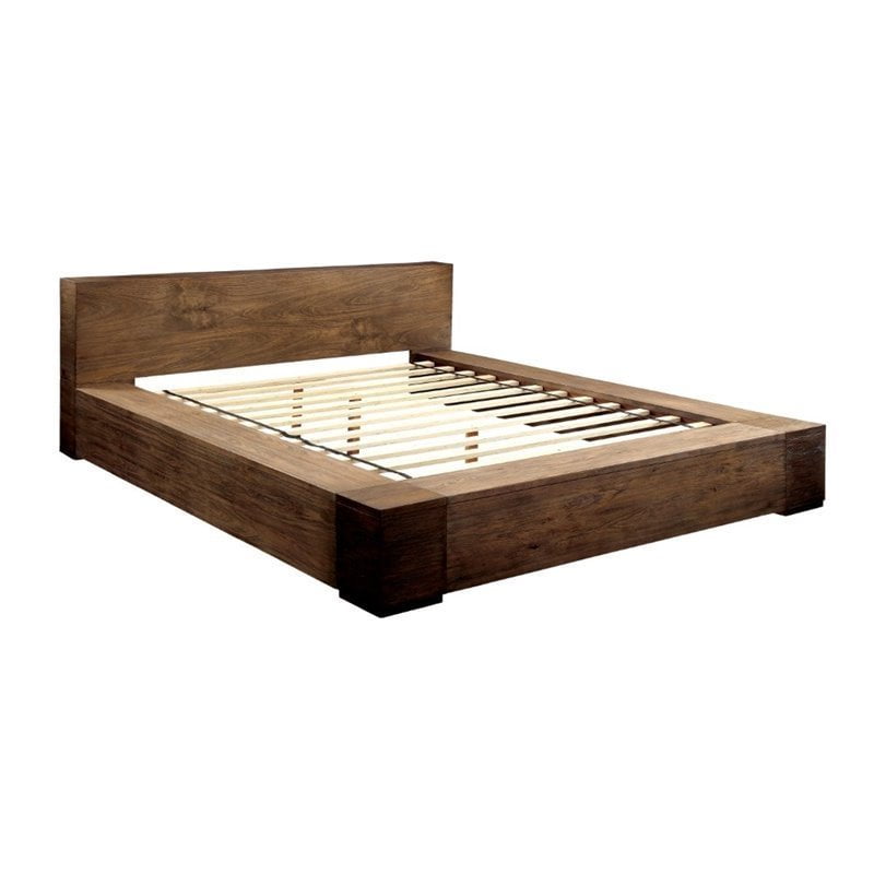 Furniture Of America Elbert Rustic Wood, Platform Bed Frame Queen Natural Wood