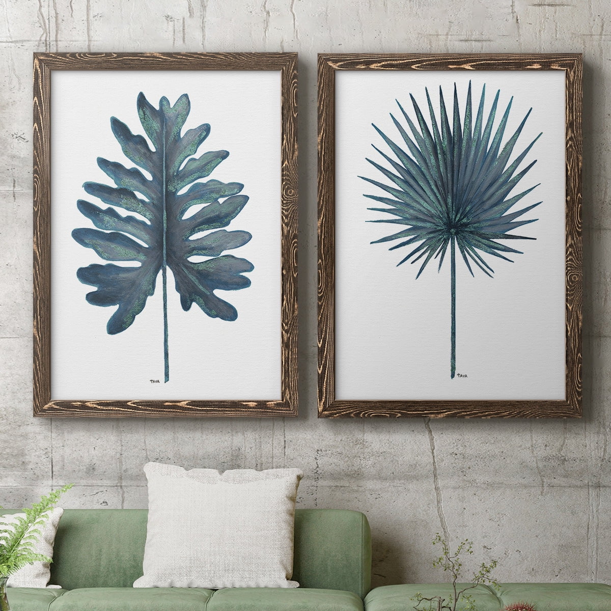 Blue Oasis I - Premium Framed Canvas 2 Piece Set - Ready to Hang