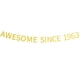 thumbnail image 1 of Awesome Since 1963 Banner preencordado Happy 61st Birthday Banner dorado brillante 61 sesenta y un años decoraciones de fiesta de cumpleaños para hombres y mujeres, 1 of 5