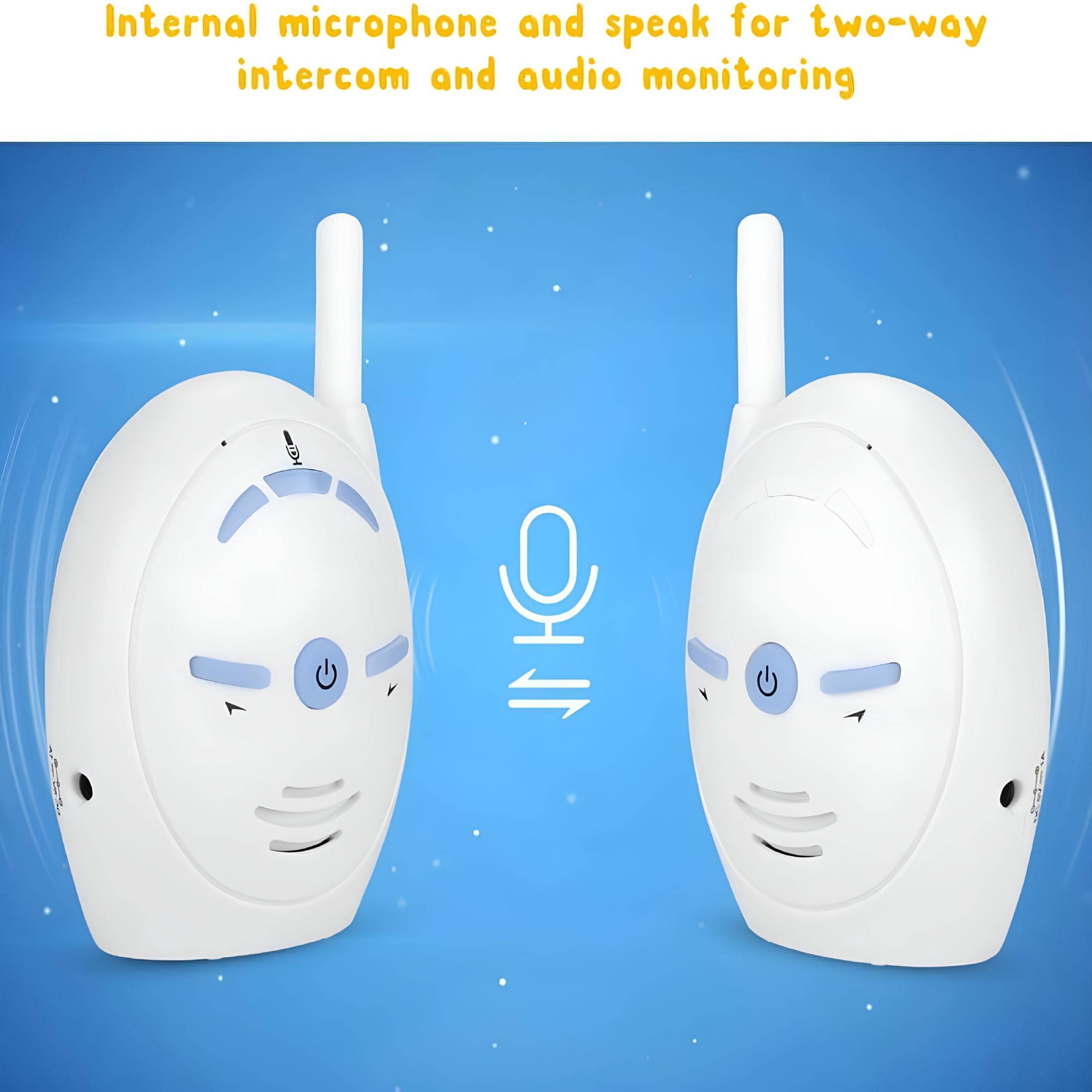 GJX Audio Baby Monitor, Wireless Digital Audio Baby Monitor Nanny Intercom Electronic Alarm Two-Way and Talk Back Intercom