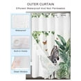 thumbnail image 2 of No Hook Shower Curtain with Snap in Liner,Zebra Tropical Leaves Jungle Waterproof Bath Curtain Double Layers with See Through Top Window,Black Stripes Animal Portrait Hotel Shower Curtains 60x72in, 2 of 9