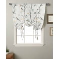 thumbnail image 2 of Vintage Botanical Tie Up Curtains for Window, Birds Branch Watercolor Leaf Thermal Insulted Balloon Shade Adjustable Rod Pocket Curtains Valance Panels for Kitchen Bathroom Café 42 x 45, 2 of 7