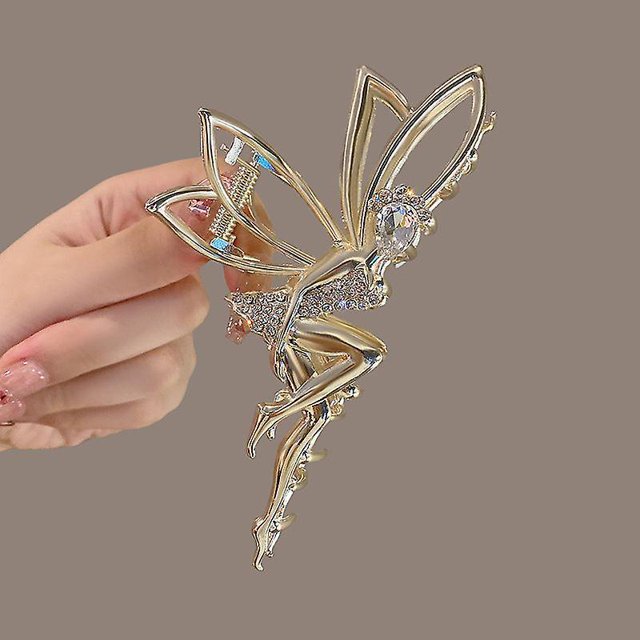 Pinzas Para El Cabello Pinzas Para El Cabello De Diamantes De Imitación Simples Pinzas De Cangrejo Grandes De Metal Dorado Horquillas Accesorios Para El Cabello Elegantes Para Mujeres Pinza