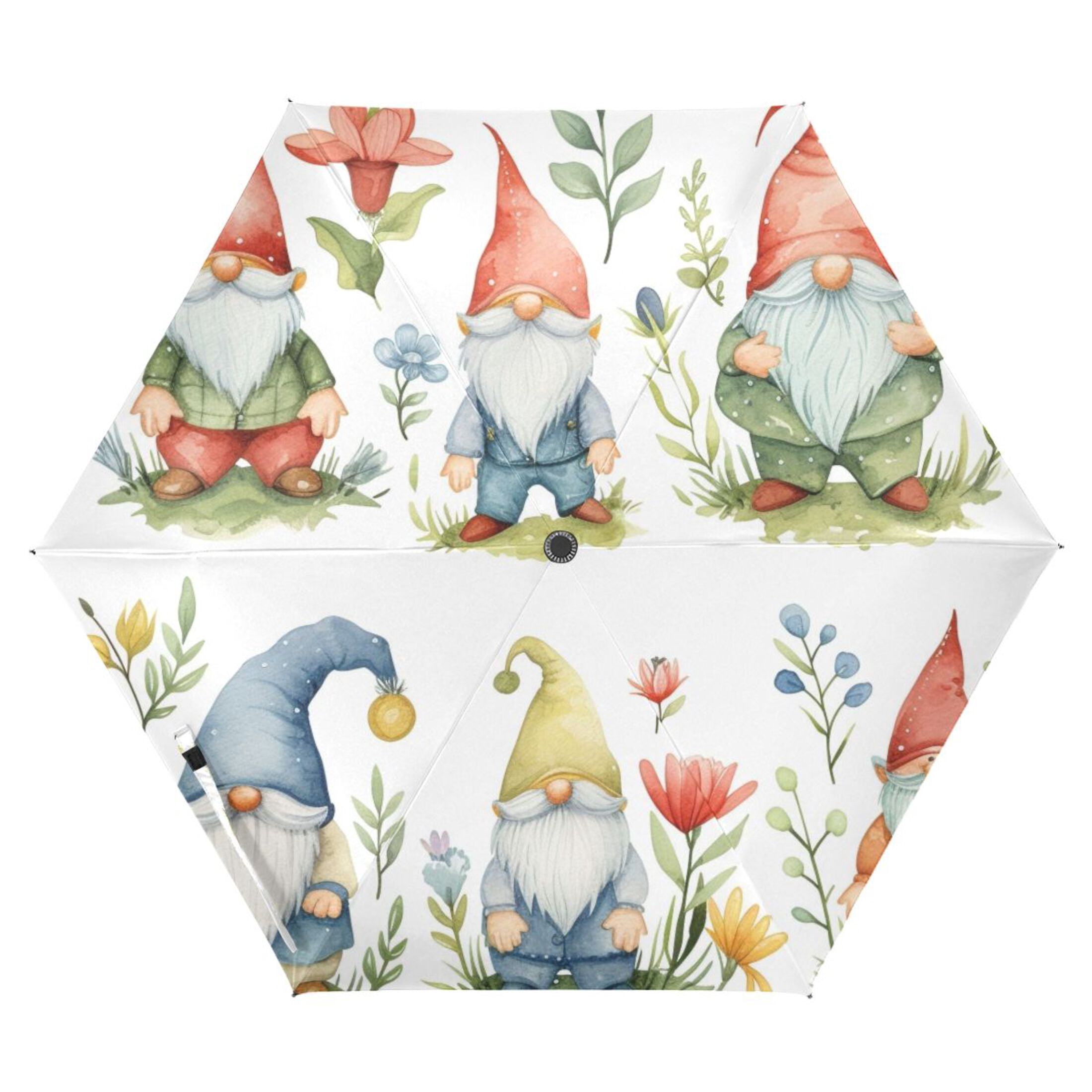Dwarfs Flowers Plants Compact Sun Umbrella Windproof Travel Umbrellas for Rain Strong Portable UV Protection