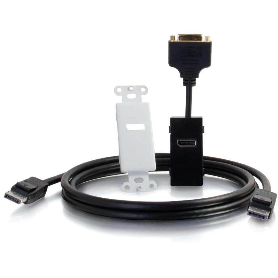 DisplayPort to DVI Active Adapter Wall Plate White