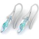 thumbnail image 2 of 925 Sterling Silver Drop Dangle Earrings with Blue Aurora Borealis Imitation Crystals, Hook Style, Elegant Design, 2 of 5