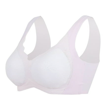 Hamky Bras for Women Bralettes for Women Bras For Older Women Comfy Convenient Front Closure Bras No Underwire Supportive Bras Full Coverage Bra Wireless Bras Seamless Bras Purple 3XL
