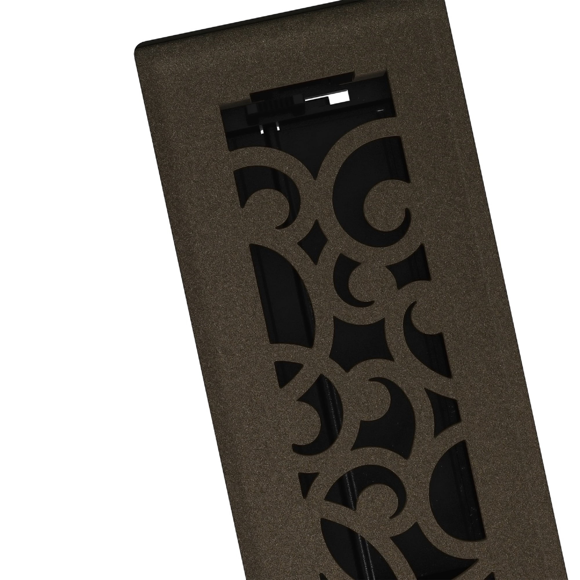 2in x 12in Wonderland Style Bronze Age Metal Heating and Cooling Air Floor Register (2 PACK) - Overall 3 7/16" x 13 1/8"
