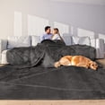 thumbnail image 1 of Manta Edenleaf 305 x 305 cm extra grande, suave, gris oscuro, 1 of 6