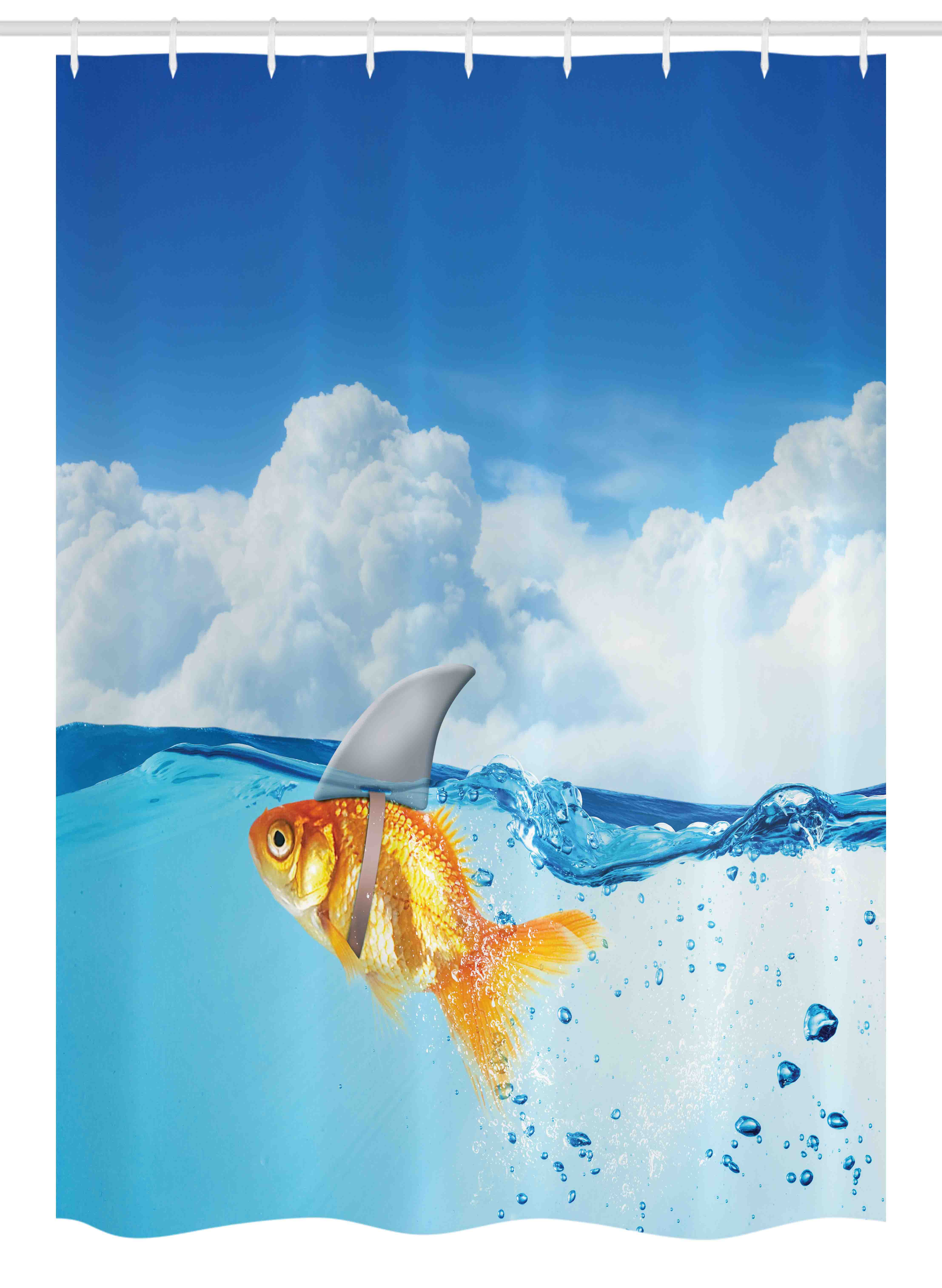 Goldfish Shark Fin Bathroom GrCANVAS WALL ART DECO LARGE READY TO HANG all sizes 