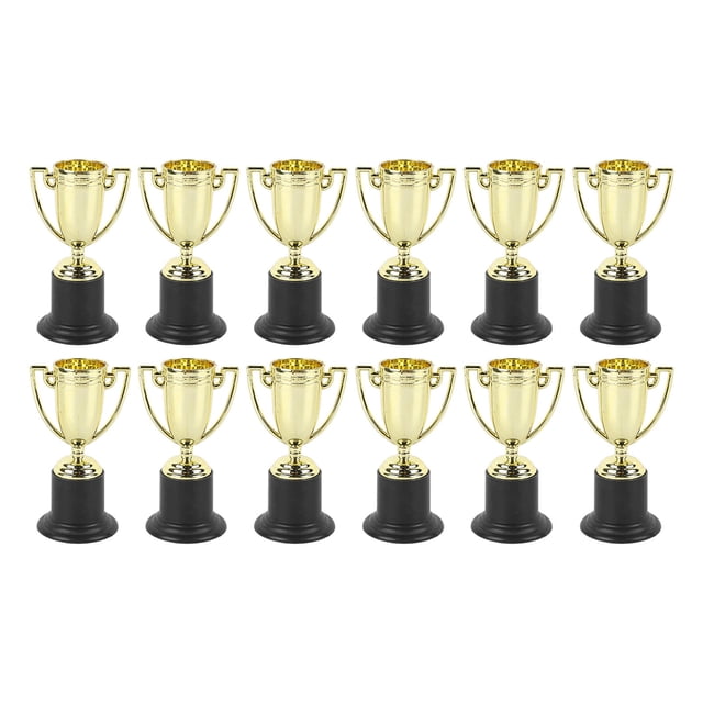 Mini Trofeos, 12 Piezas Mini Copas De Trofeo De Premio De Oro De Colores Brillantes, Trofeos Dorados Para Favores De Fiestas, Recompensas Escolares En El Aula De Niños, Accesorios De Premios Para Even