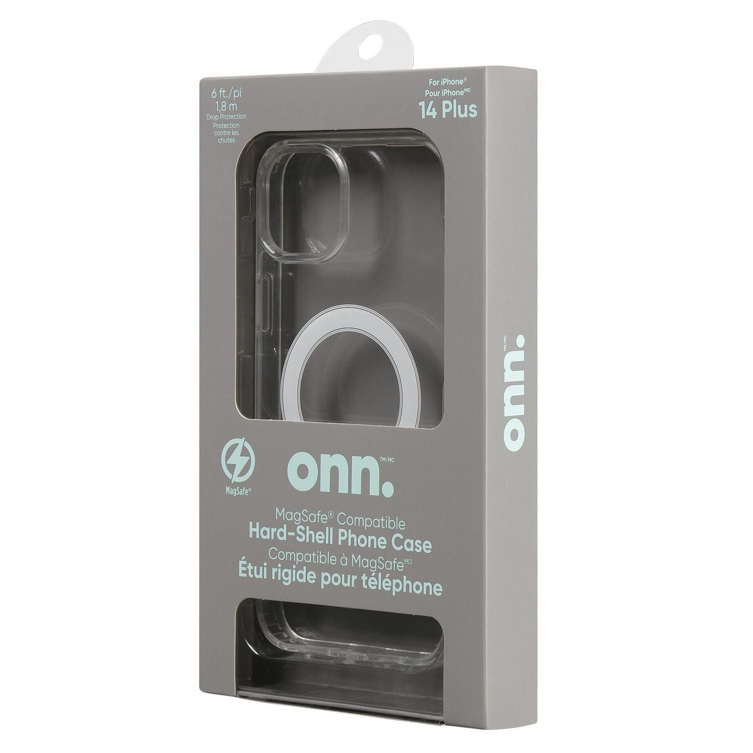 Étui à coque rigide compatible MagSafe de onn. pour iPhone 14 Plus Protégé contre chute de 1,8 m