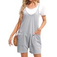 thumbnail image 1 of MAWCLOS Combinaison Short pour Femmes à Jambes Larges, Combinaison Sans Manches, Combinaison Ample de Plage, une Pièce, Justaucorps, Gris Pâle, L, 1 of 3