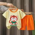 thumbnail image 4 of Paguaki Boy Toddler Baby Summer Clothes 3 6 12 18 Months 2T 3T 4T 5T Boys Outfits Short Sleeve Shirt with Elastic Waist Shorts Cartoon Dailywear Set, 4 of 4
