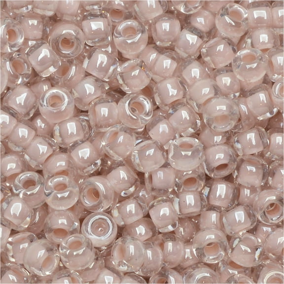 Miyuki Round Seed Beads, 8/0, 22 Gram Tube, #9215 Blush Lined Crystal